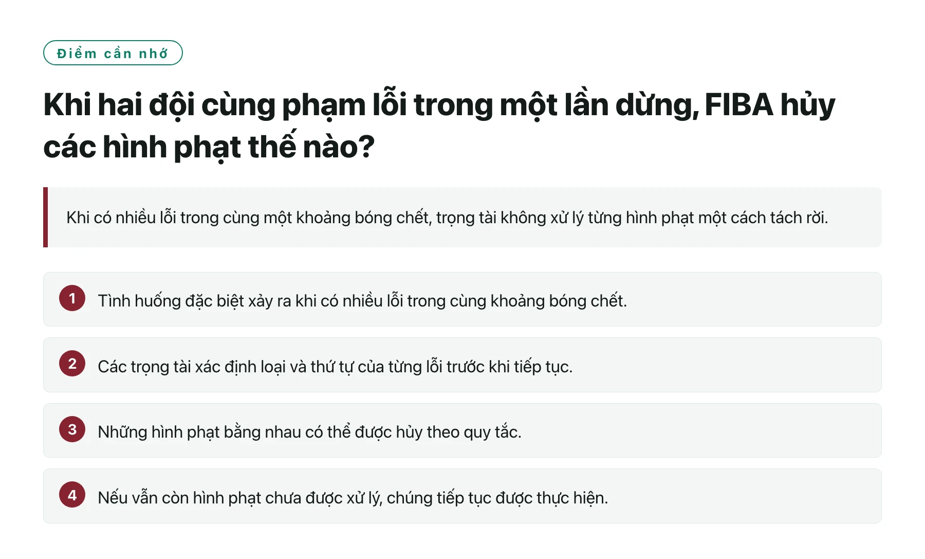 Khi hai đội cùng phạm lỗi trong một lần dừng, FIBA hủy các hình phạt thế nào?——全文要点速览